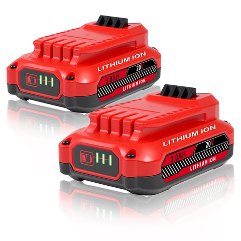 Ultraxxis upgrade 2-pack 3.0Ah batteries on charger for Craftsman 20V tools