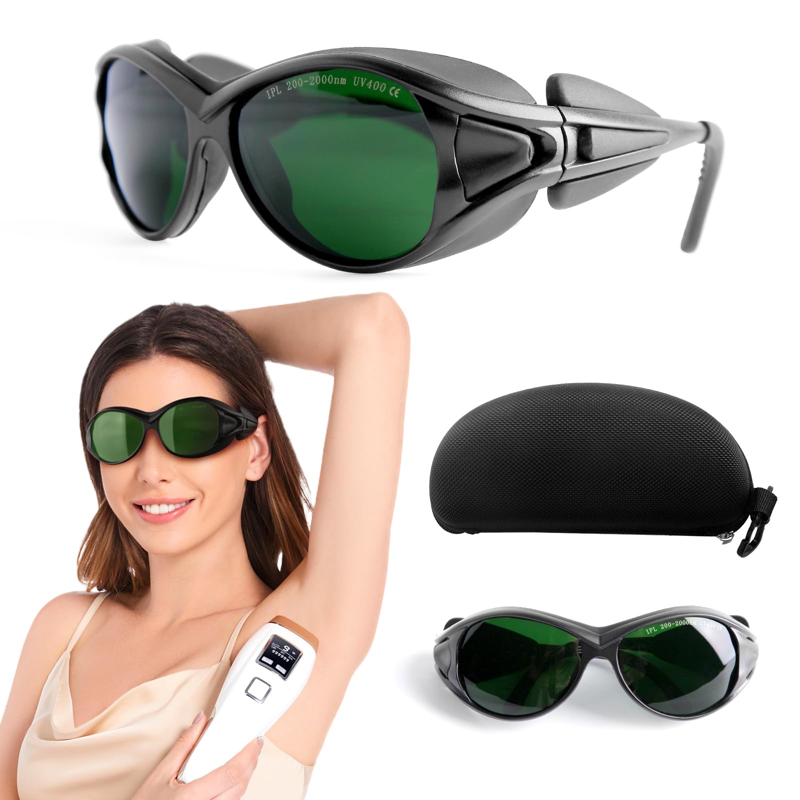 ULTREMA Laser Safety Glasses front view protect eyes during IPL sessions.