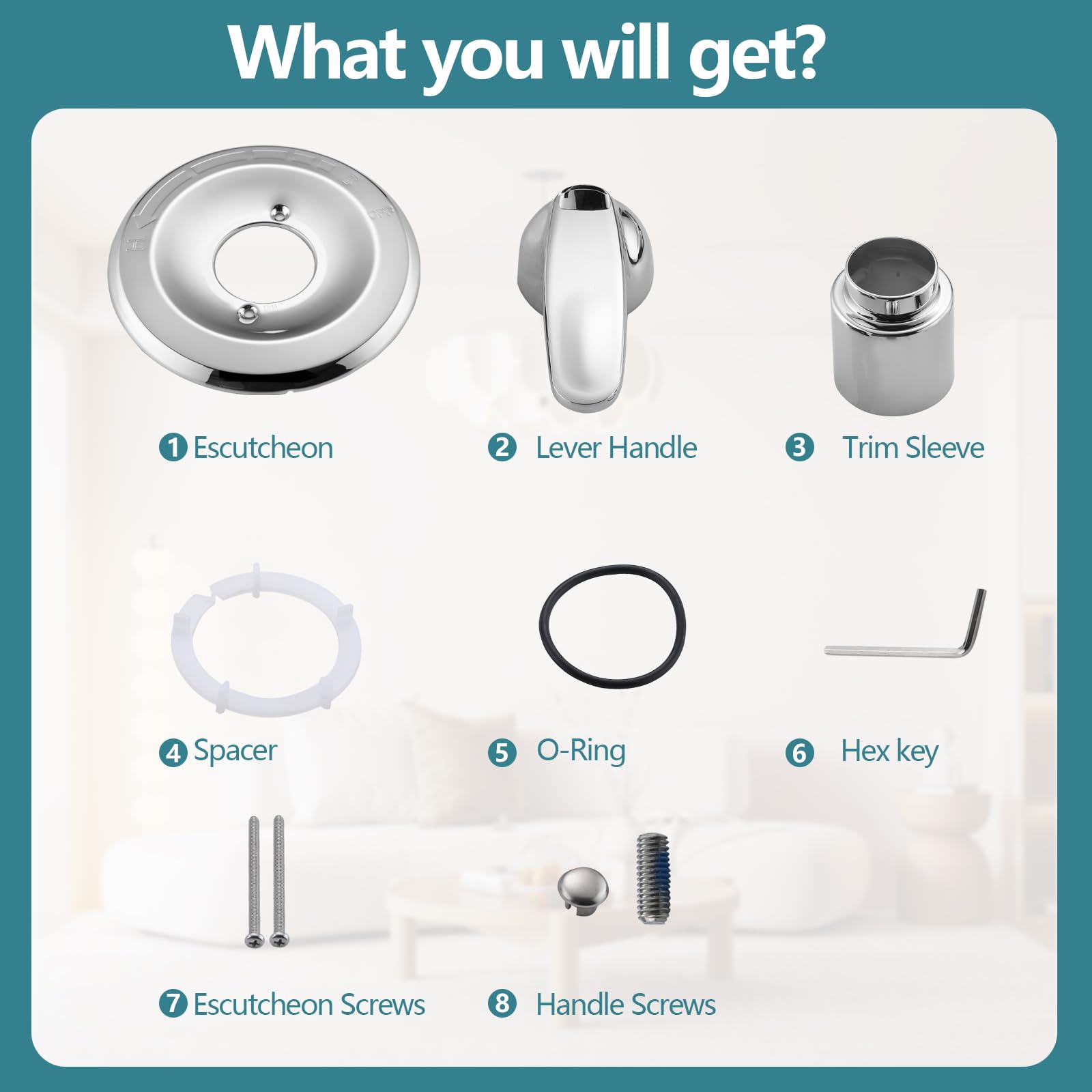 Ultrimkit chrome finish shower trim kit for a modern look.