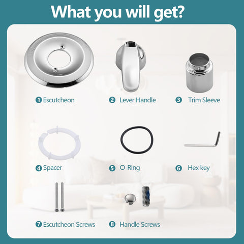 Ultrimkit chrome finish shower trim kit for a modern look.