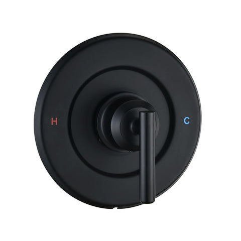 Ultrimkit matte black shower trim kit shows Moen compatibility and sleek style.