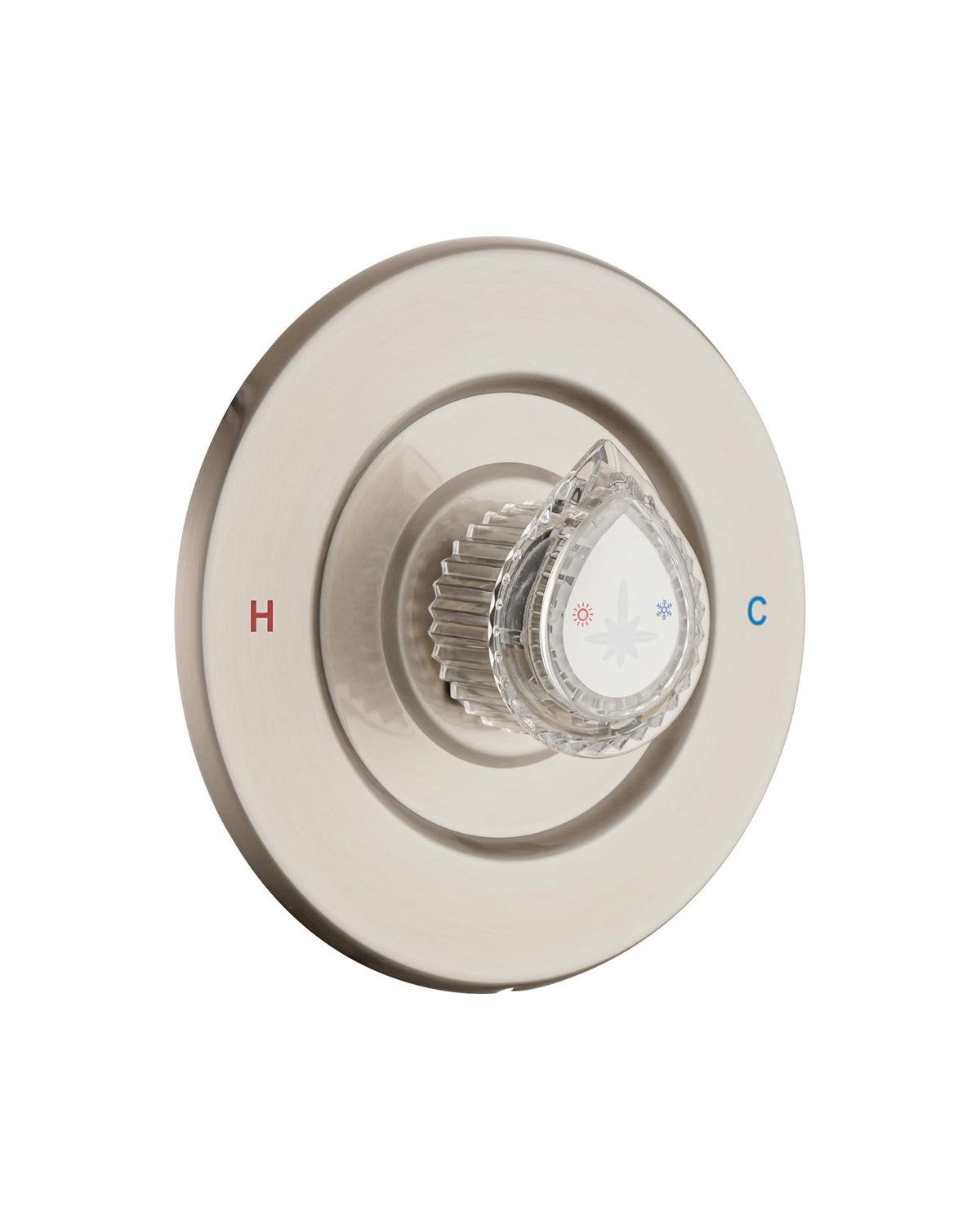Ultrimkit knob handle in brushed nickel for smooth shower control