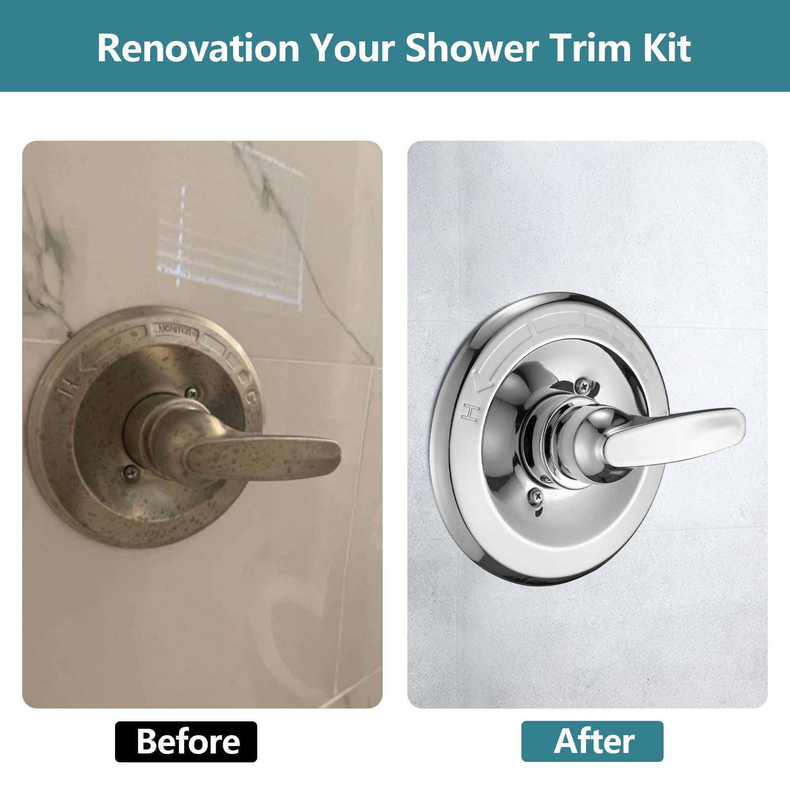 Ultrimkit shower trim kit single-lever handle enables easy temperature control.