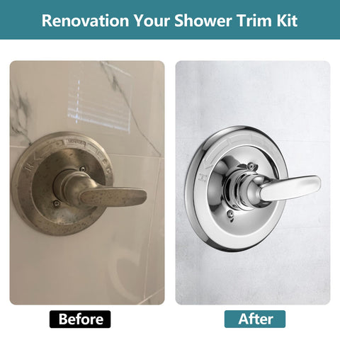 Ultrimkit shower trim kit single-lever handle enables easy temperature control.