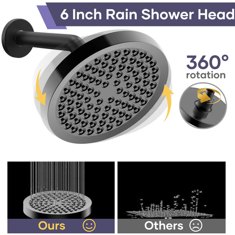 UltrTxenova 6-inch rain head delivers wide coverage for a spa-like experience