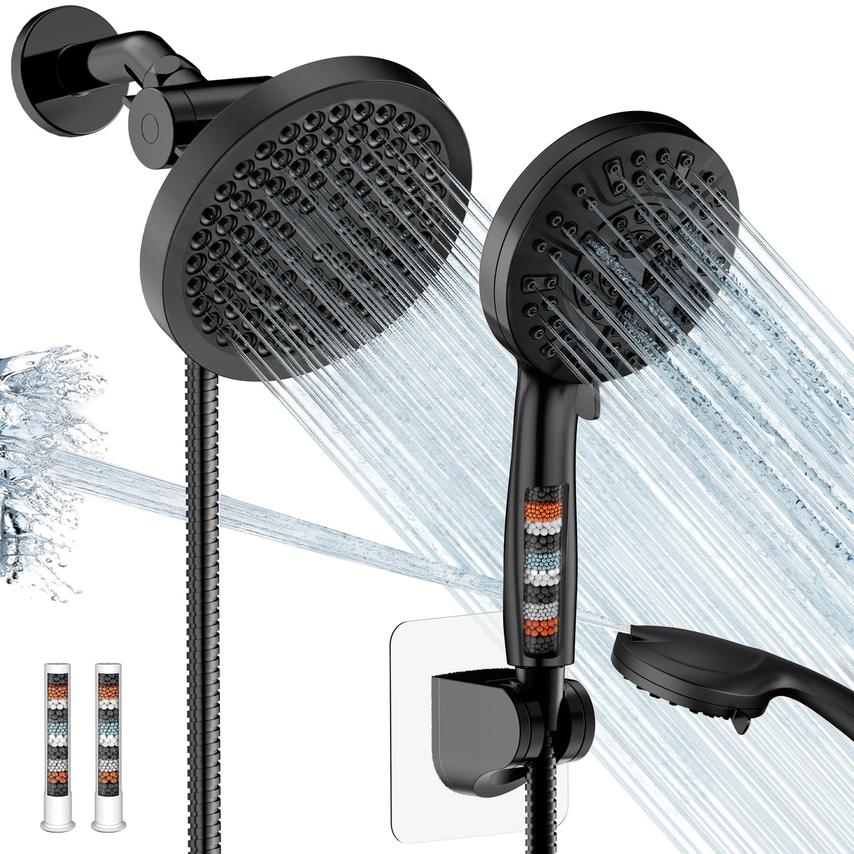 UltrTxenova dual shower head with rain and handheld spray for a refreshing shower
