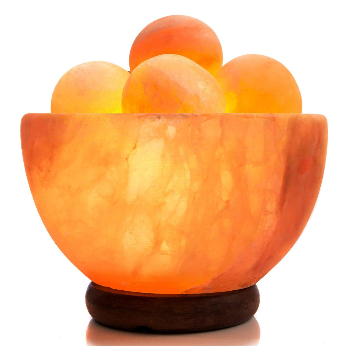 UMAID Himalayan salt lamp bowl with warm amber glow for calm ambience.