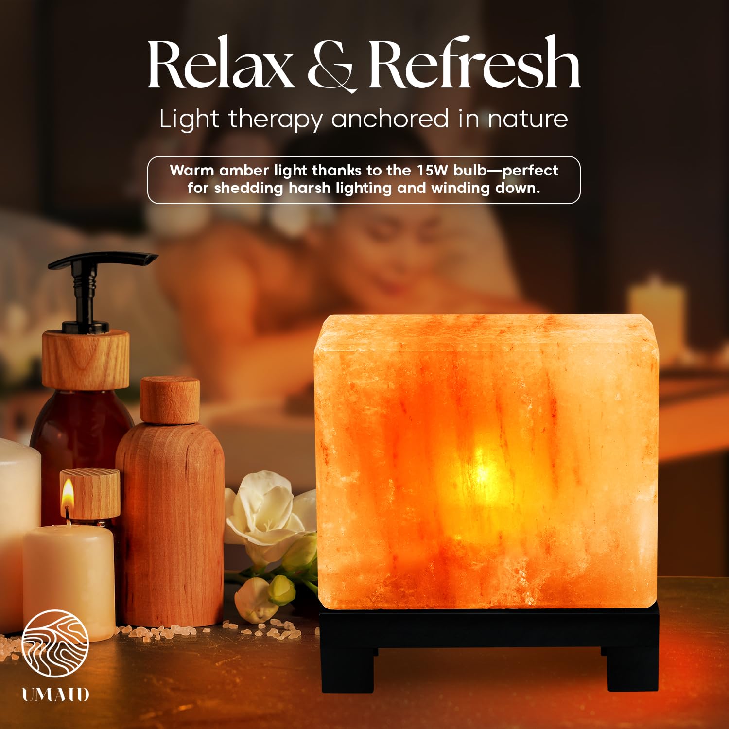 Ideal on desk or nightstand to enhance focus and relaxation.