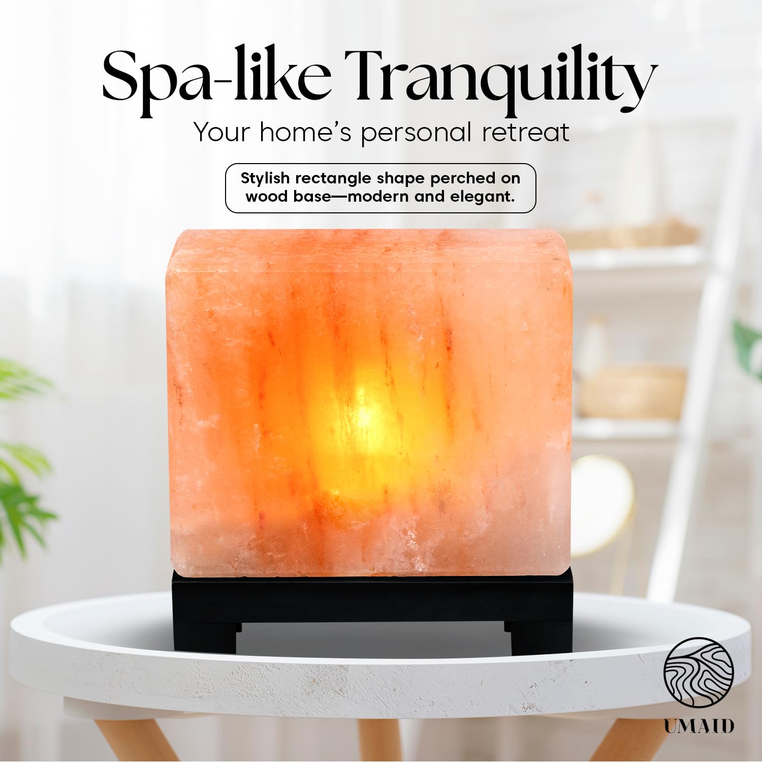 Spa and yoga areas benefit from the serene pink glow of this lamp.