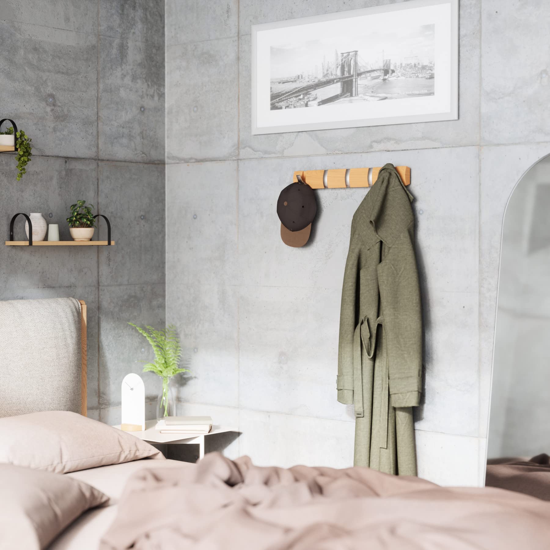 Umbra Flip 5 finishes complement various home decors and walls.