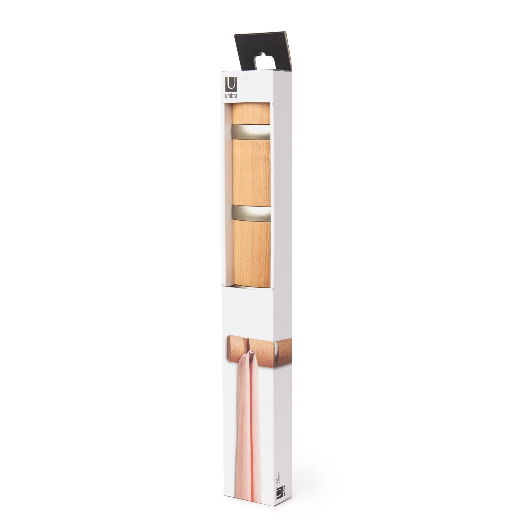 Umbra Flip 5 keeps coats, bags, and towels organized and accessible.