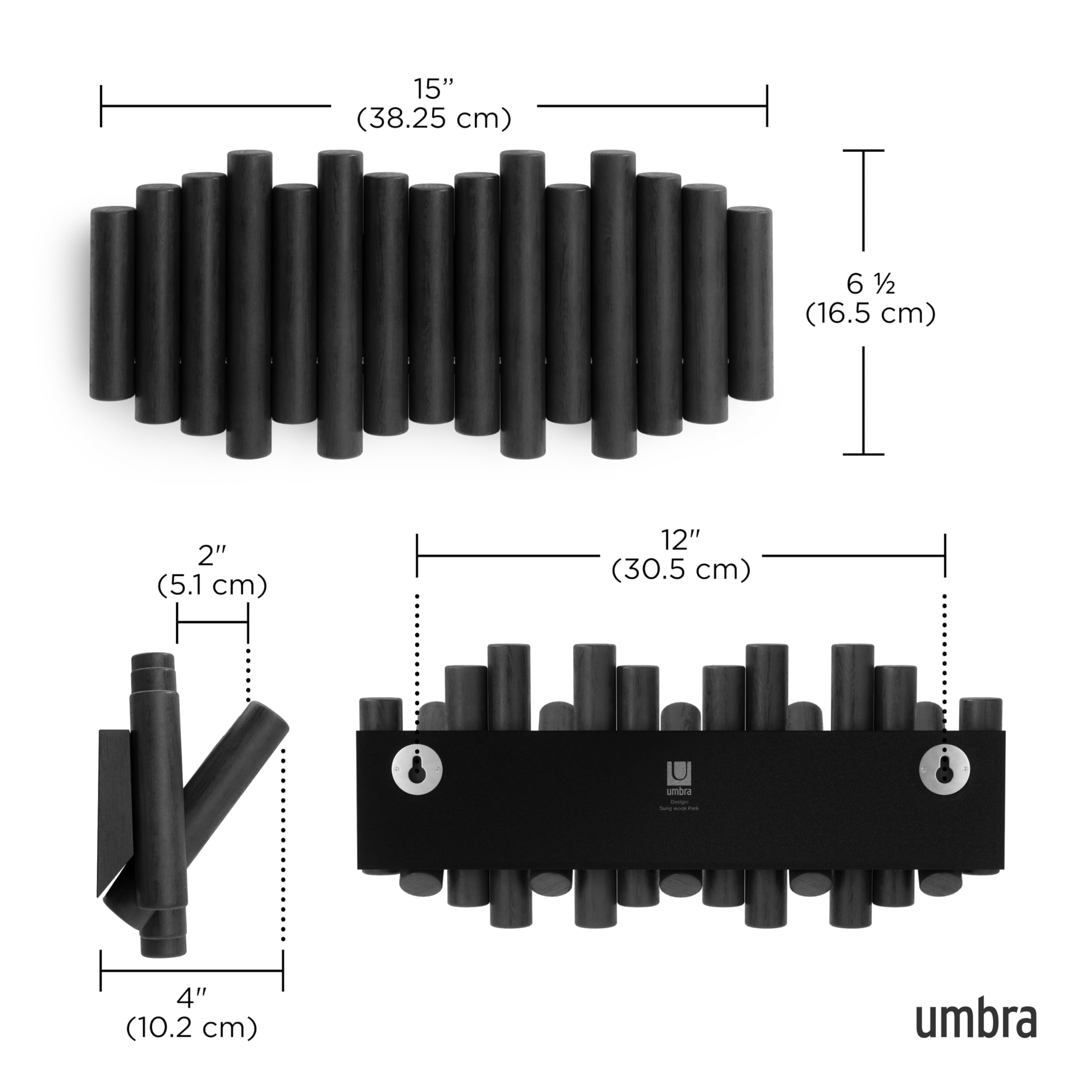Umbra Picket beveled pine wood detail highlights warm natural grain.