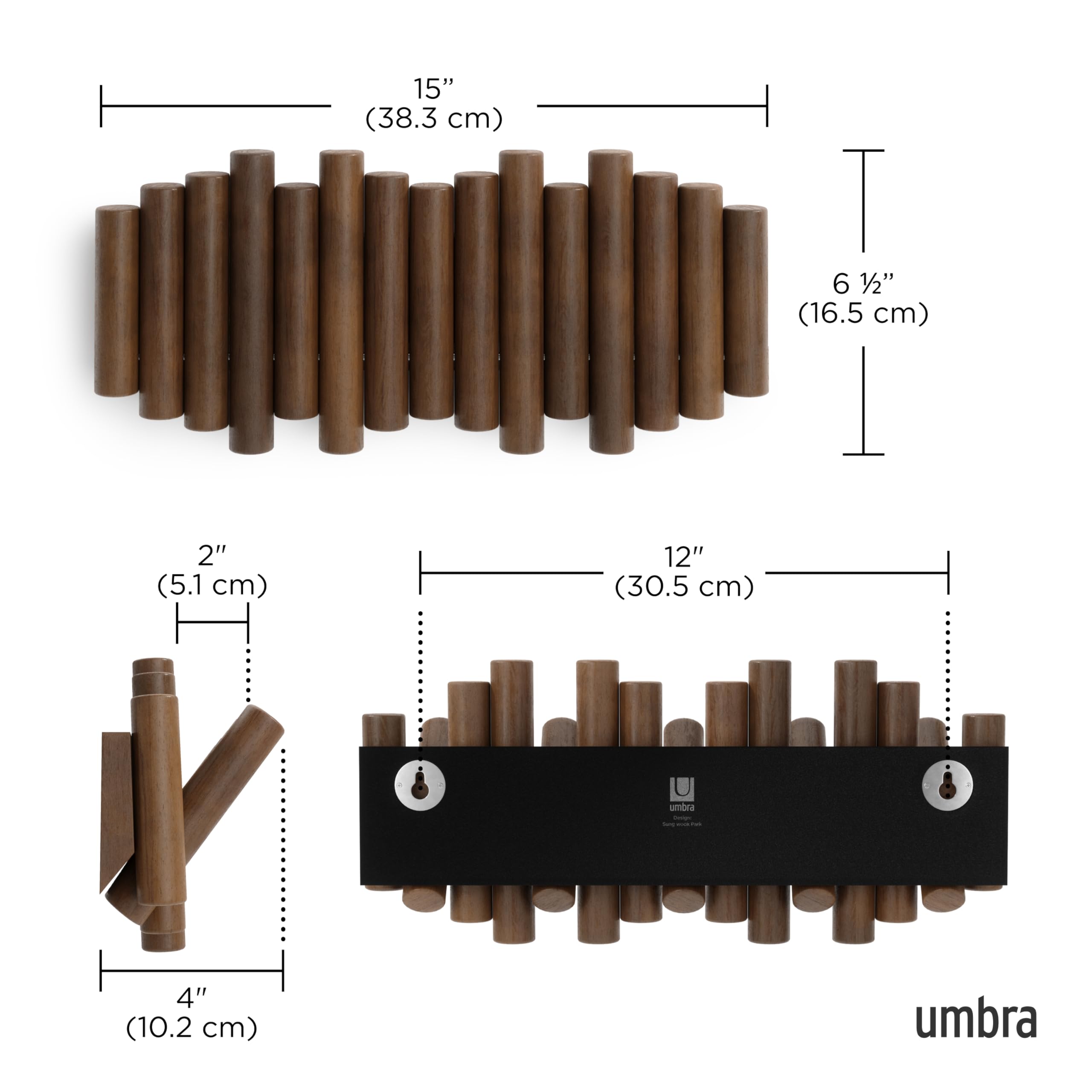Umbra Picket doubles as wall art with a seamless profile.