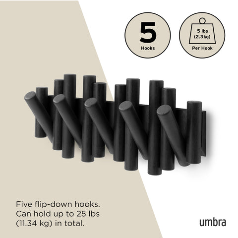 Umbra Picket weight capacity up to 25 lbs for sturdy daily use.