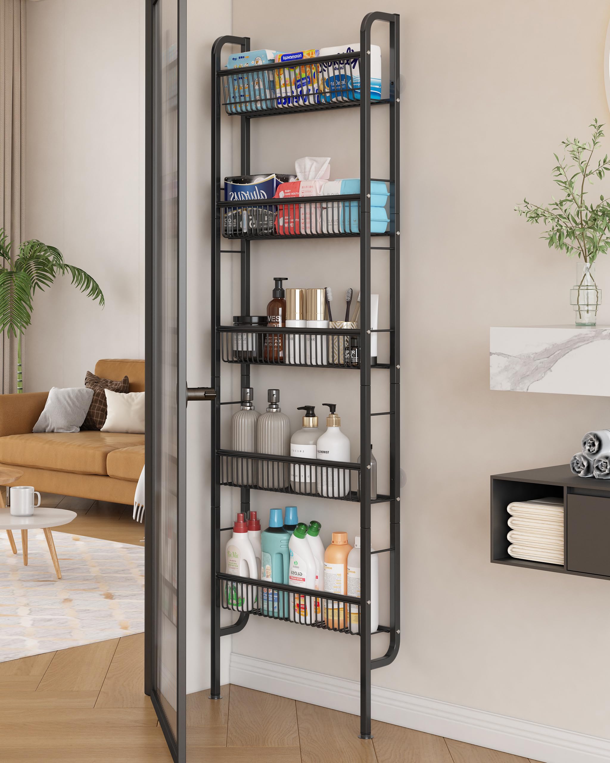 UMDONX anti-slip suction cups stabilize the rack on smooth surfaces.