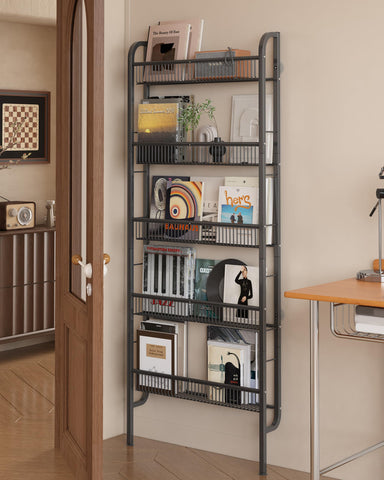 UMDONX Behind The Door 5-Tier shelf fits tight spaces for extra bathroom storage.