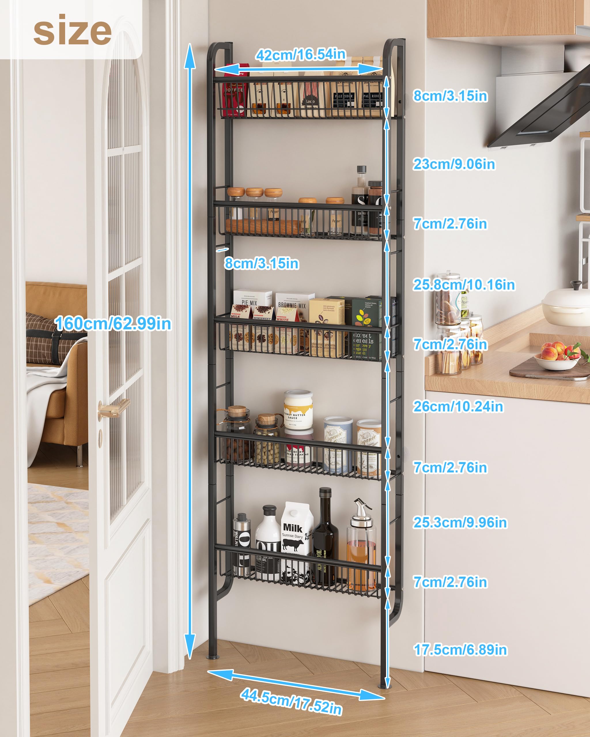 UMDONX narrow over-the-door rack close-up shows rust-resistant metal.