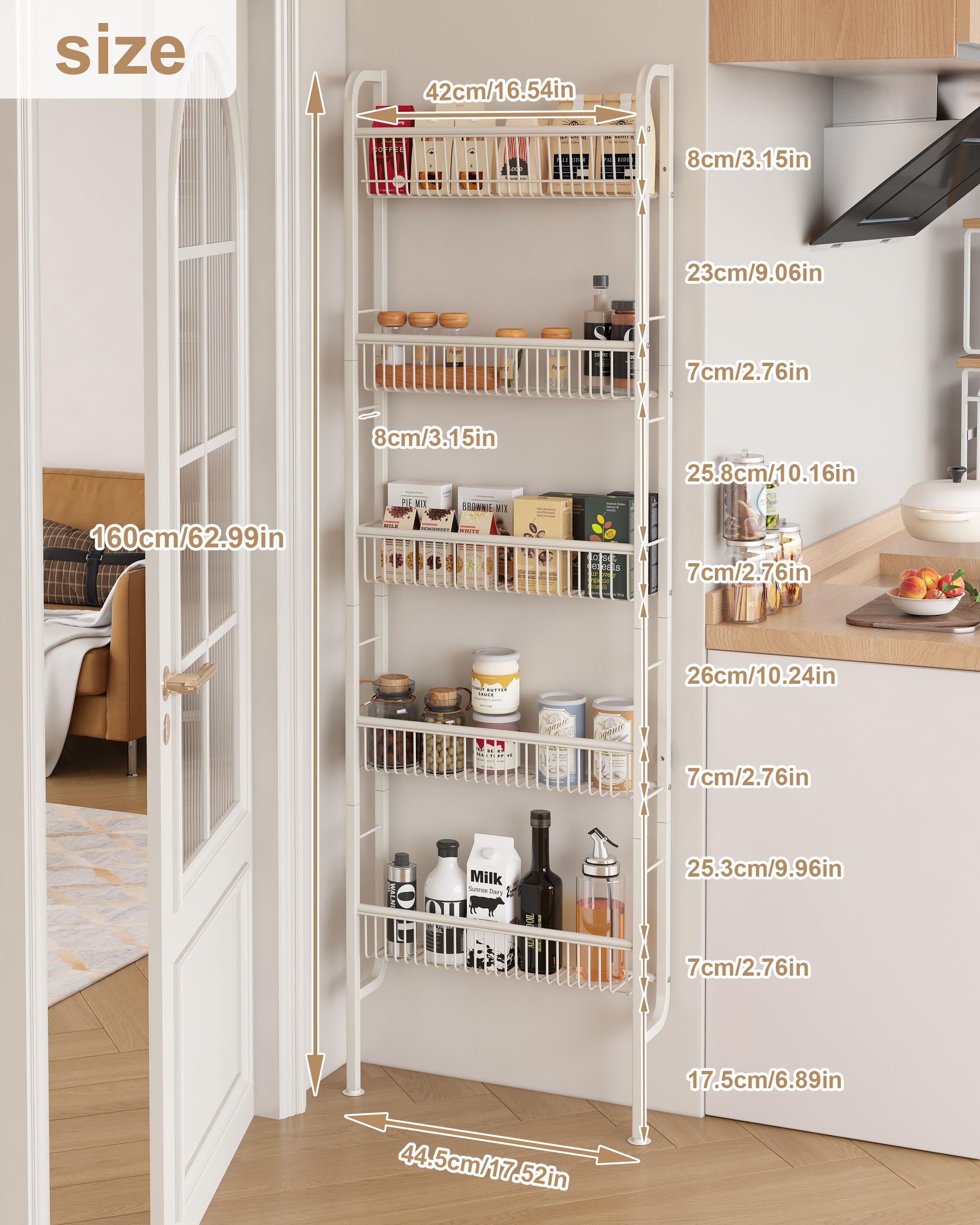 UMDONX slim storage shelf for spices and jars in the kitchen