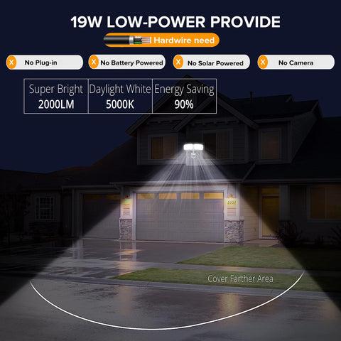 UME motion-sensor flood light detects motion up to 50 feet