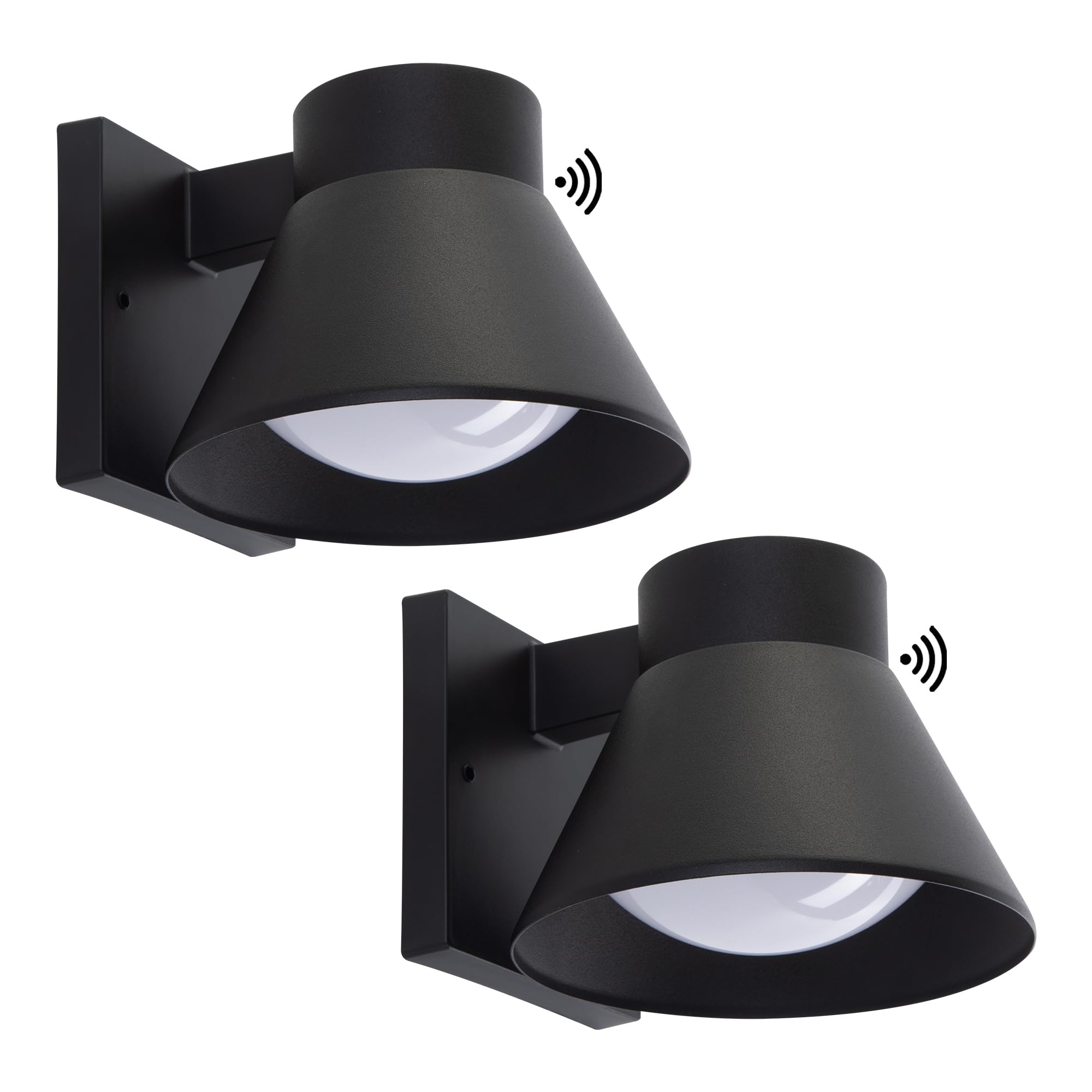 UME 2-pack outdoor wall lights mounted on wall with dusk-to-dawn illumination.