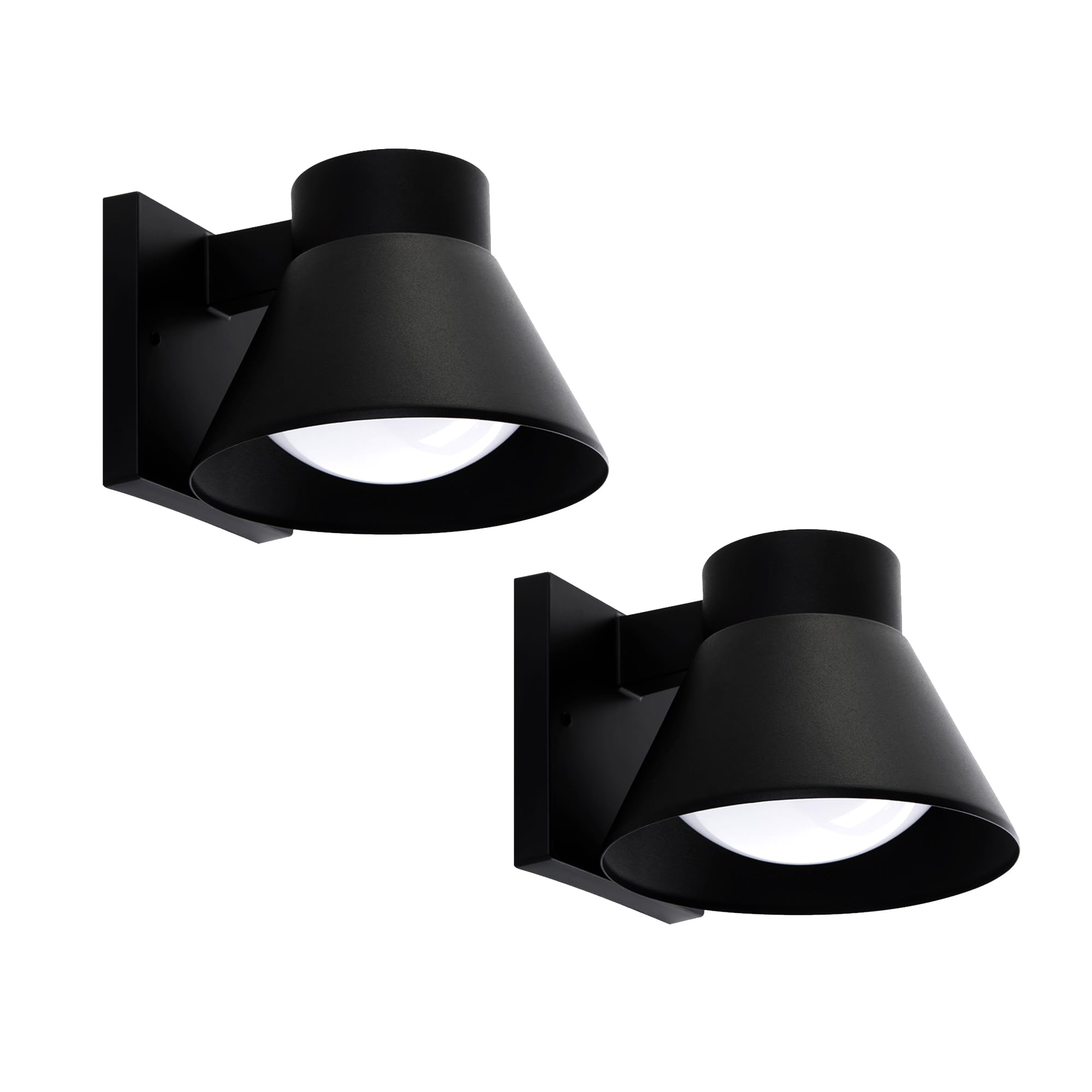 UME 2-pack LED outdoor wall lights illuminate porches and entryways.