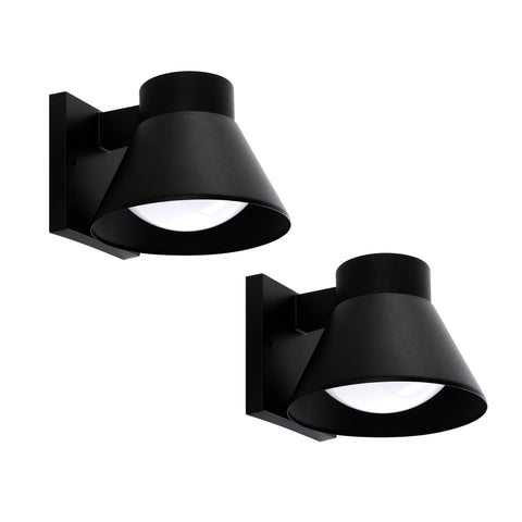 UME 2-pack LED outdoor wall lights illuminate porches and entryways.