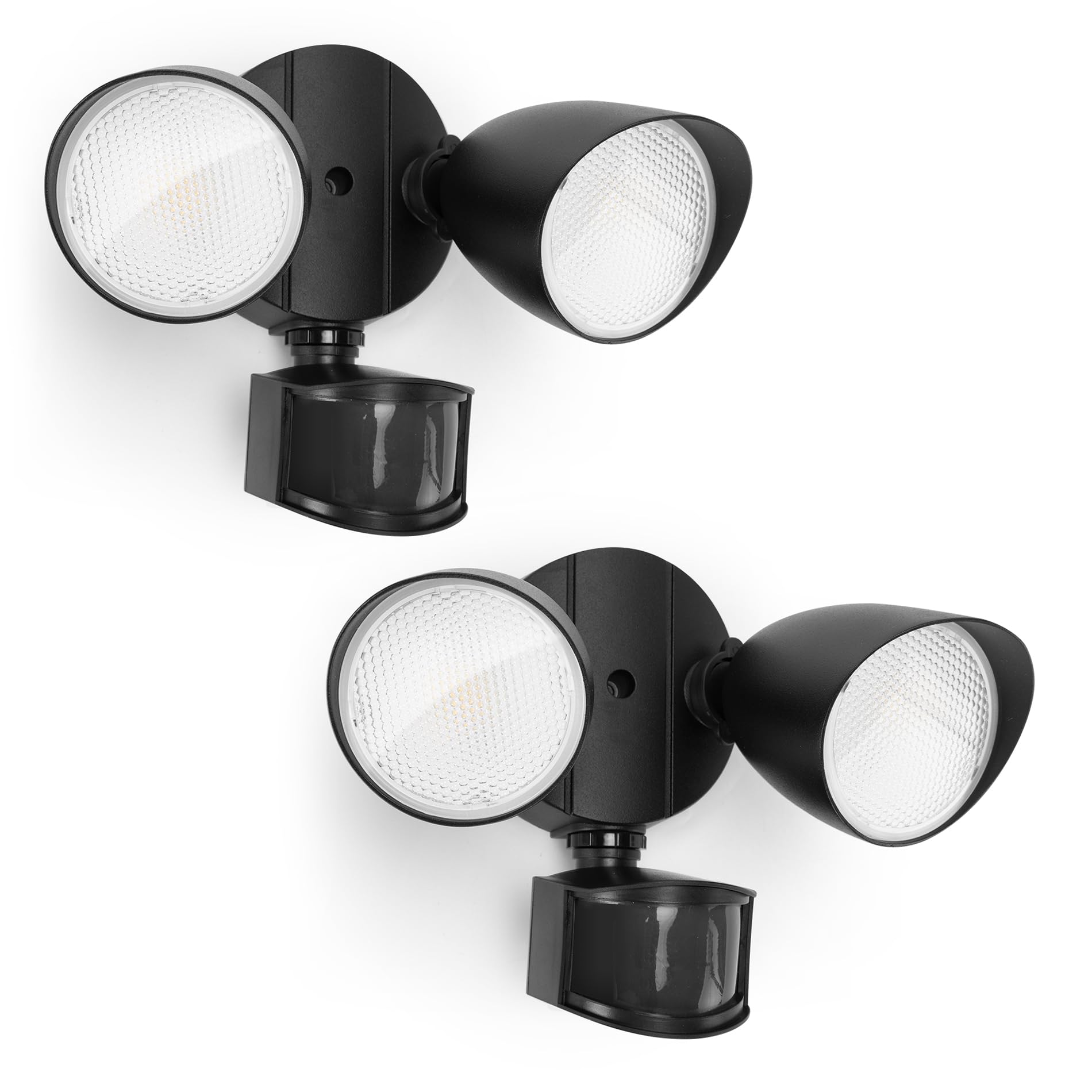 UME 2-pack LED security lights illuminate porch with motion sensing.
