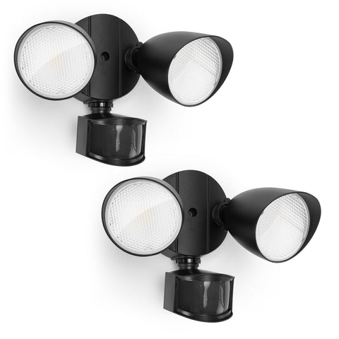 UME 2-pack LED security lights illuminate porch with motion sensing.