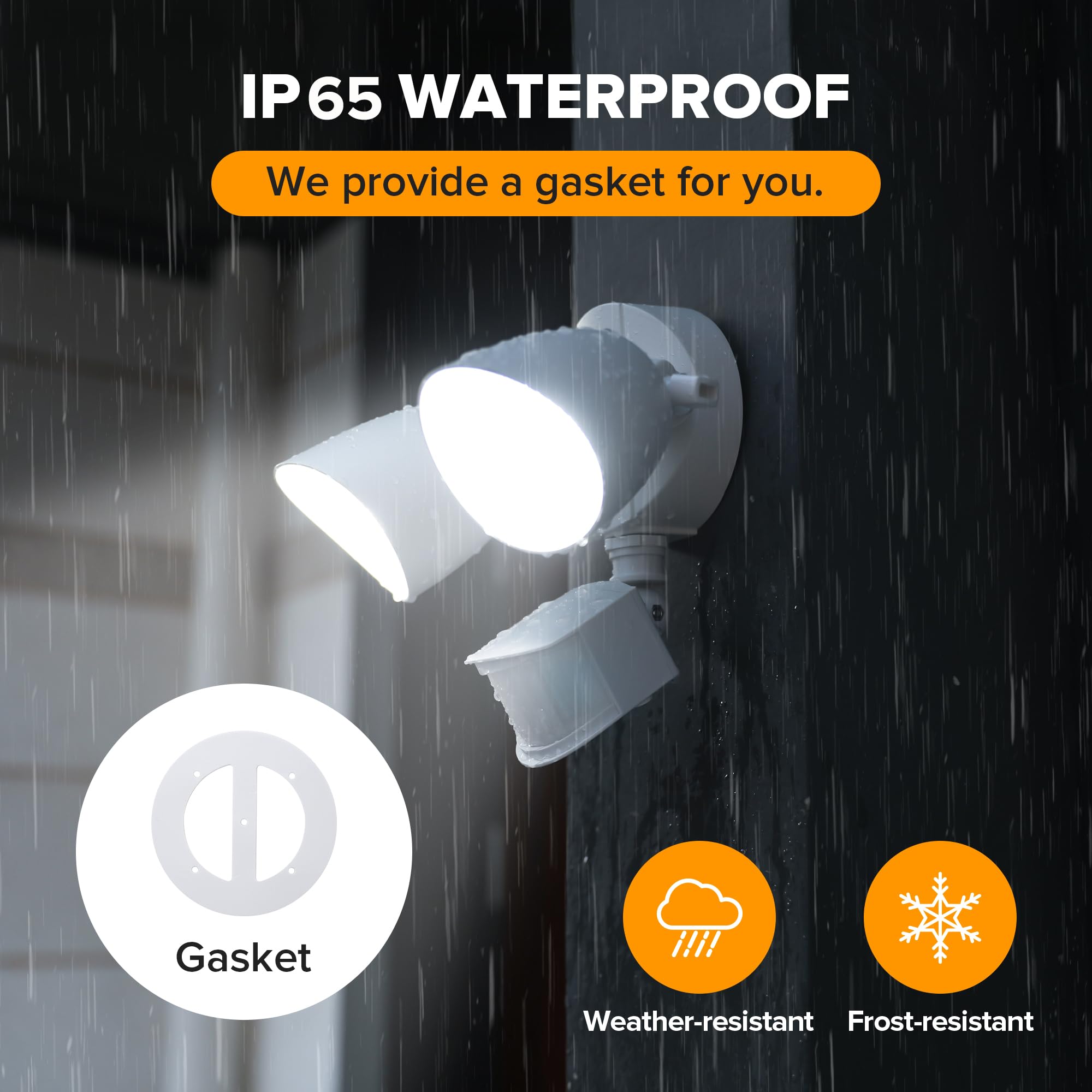 UME aluminum housing is IP65 waterproof and built for year-round outdoor use.