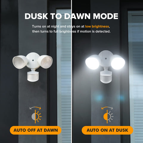 UME security light's motion sensor detects activity up to 69 feet.