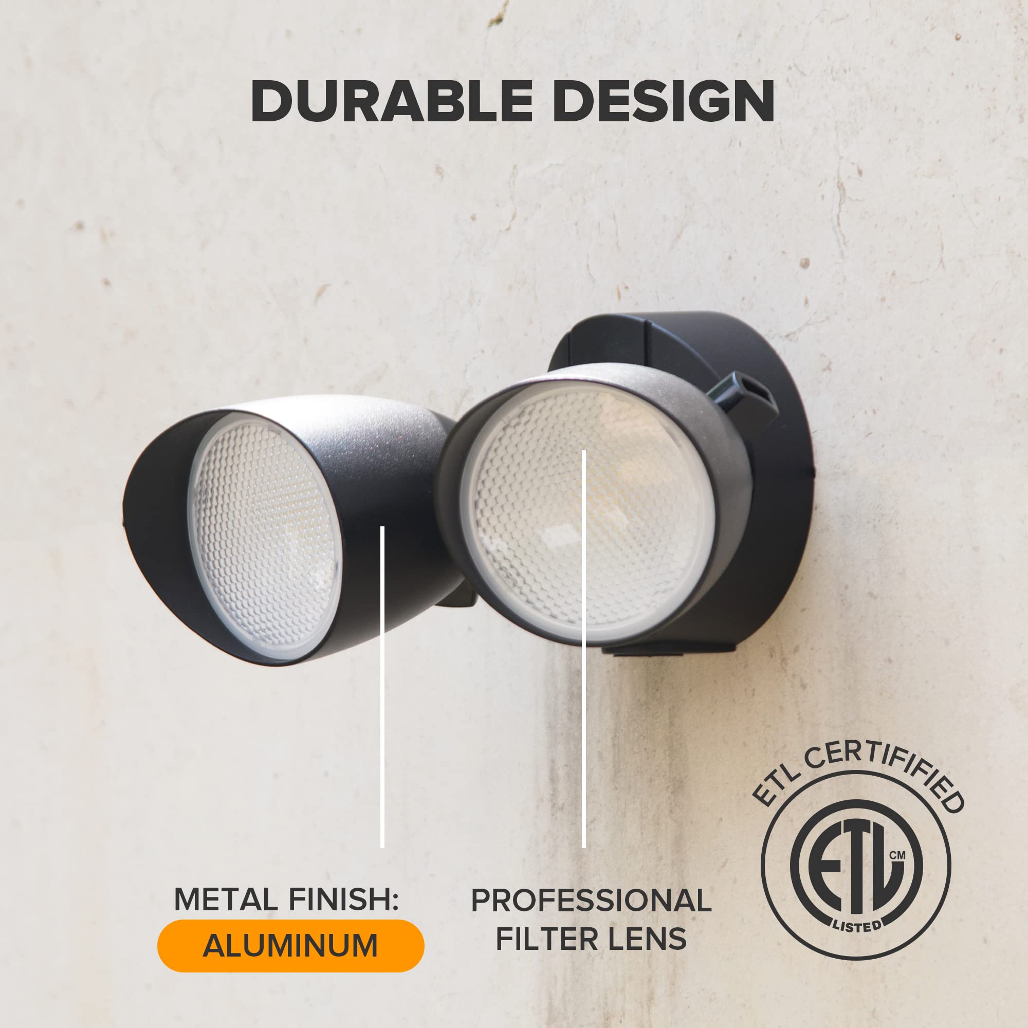 UME floodlight with 360-degree adjustable heads for versatile coverage.