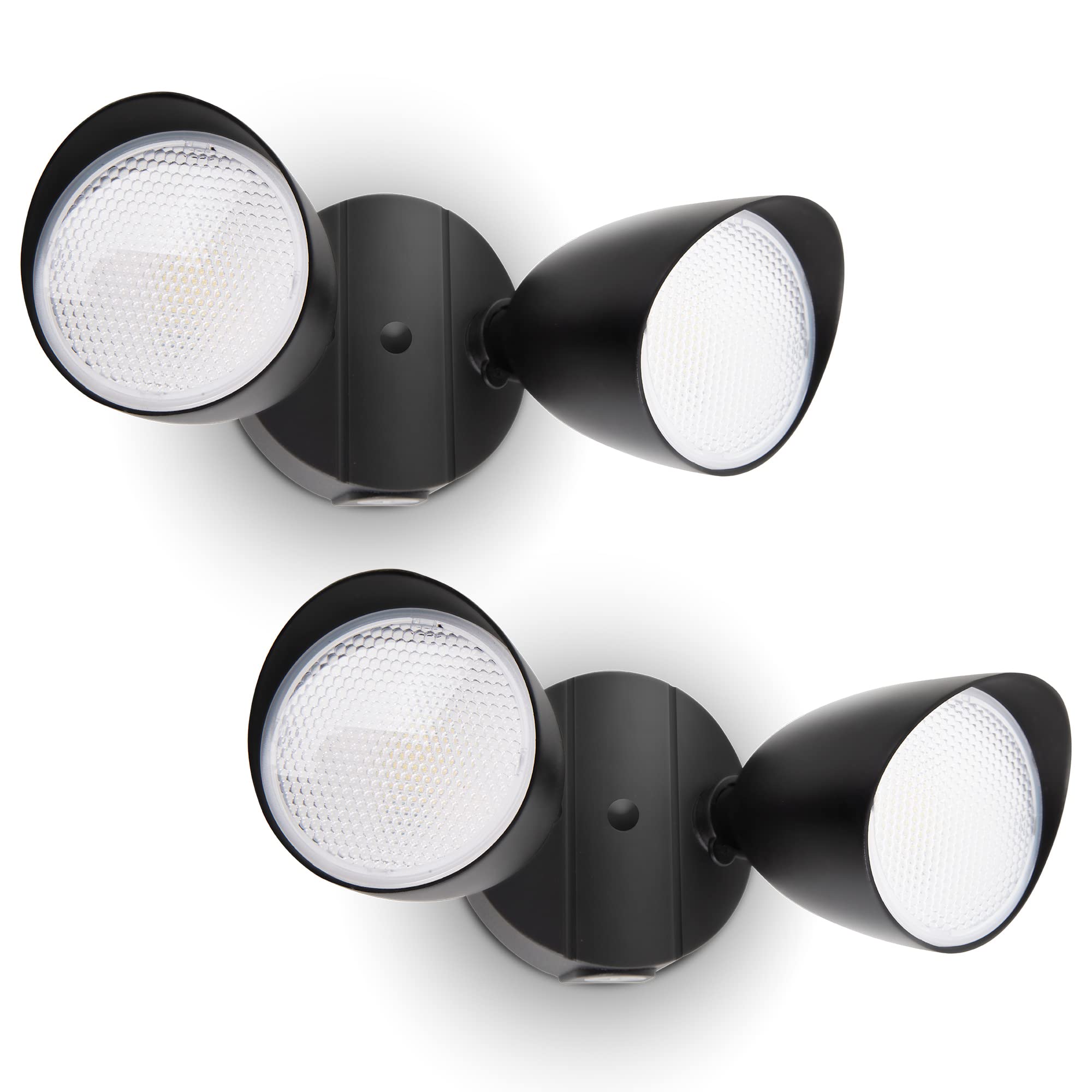 UME two-pack dual-head floodlight front view for outdoor lighting.