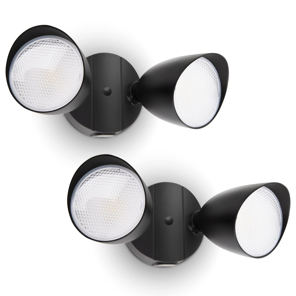 UME two-pack dual-head floodlight front view for outdoor lighting.