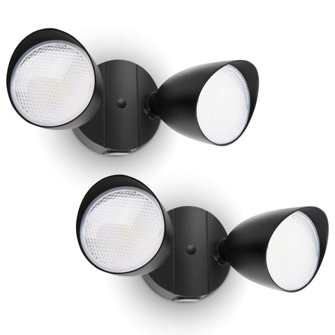 UME two-pack dual-head floodlight front view for outdoor lighting.