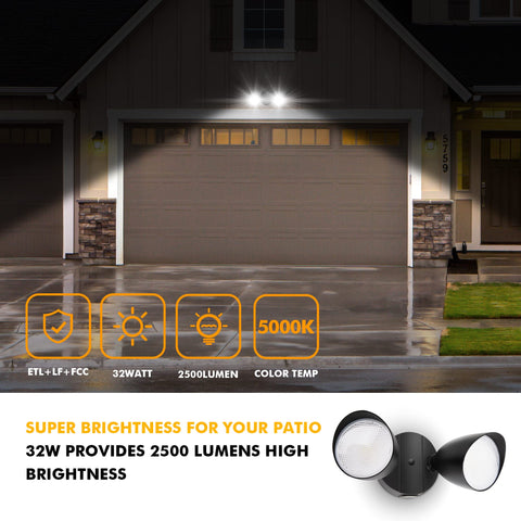 UME two-pack dual-head floodlight side view shows adjustable heads.