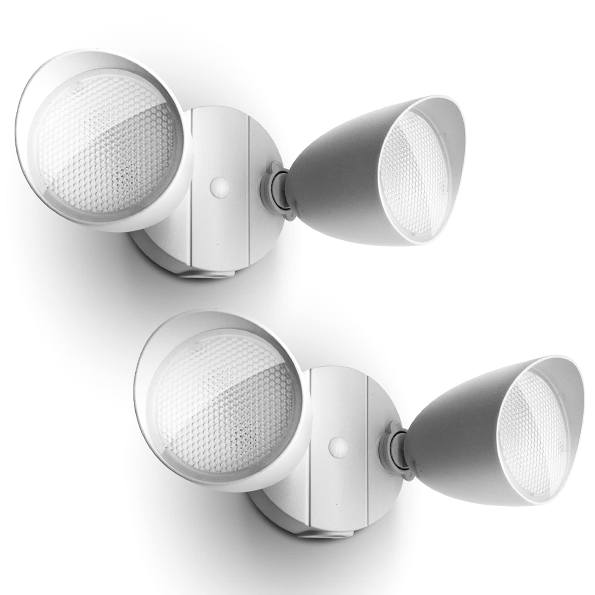UME 2-pack dual-head floodlight brightens outdoor spaces with 2500 lumens.
