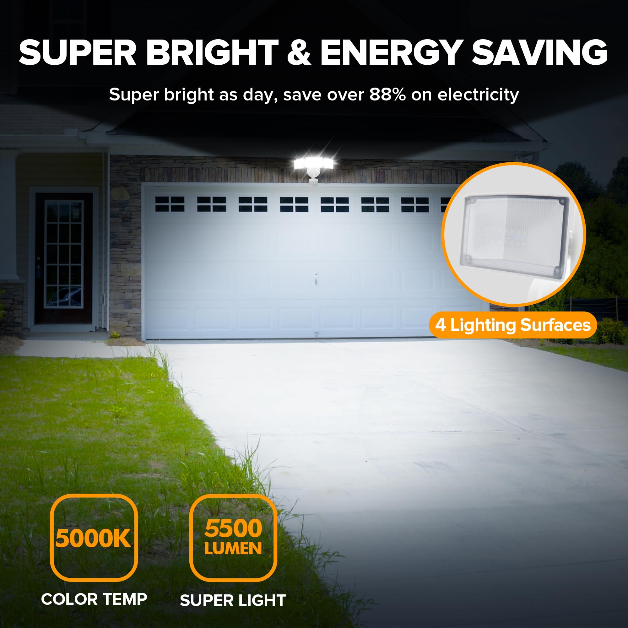 UME 49W folded-side lights widen beam for greater yard illumination