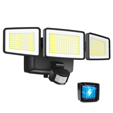 UME battery-powered motion sensor light, front view, ideal for outdoor security and easy no-wiring install.