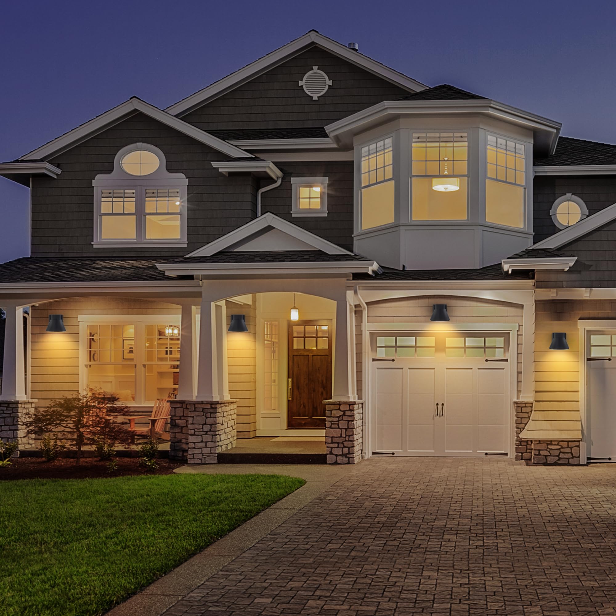UME energy-efficient LED wall light reduces maintenance and brightens steps.