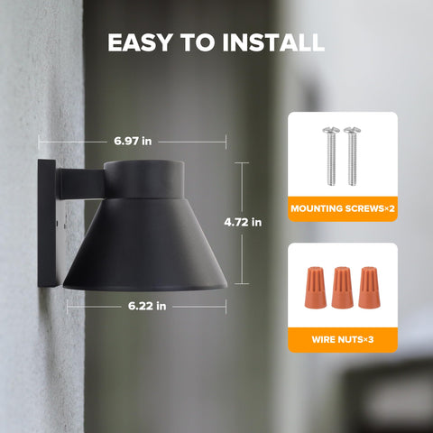 UME farmhouse-style wall light adds modern charm to exterior spaces.