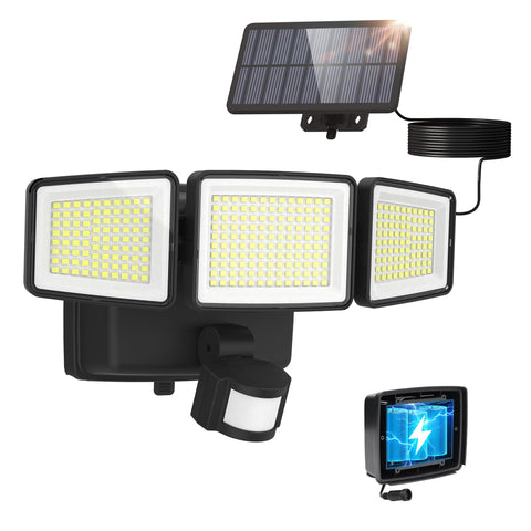 UME Hybrid Solar Motion Light, front view, offering broad entryway coverage for safer arrivals.