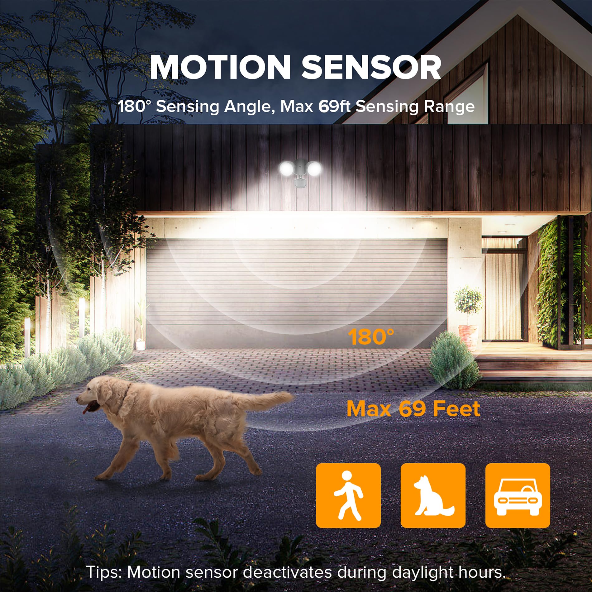 UME IP65 weatherproof outdoor light withstands rain and dust.