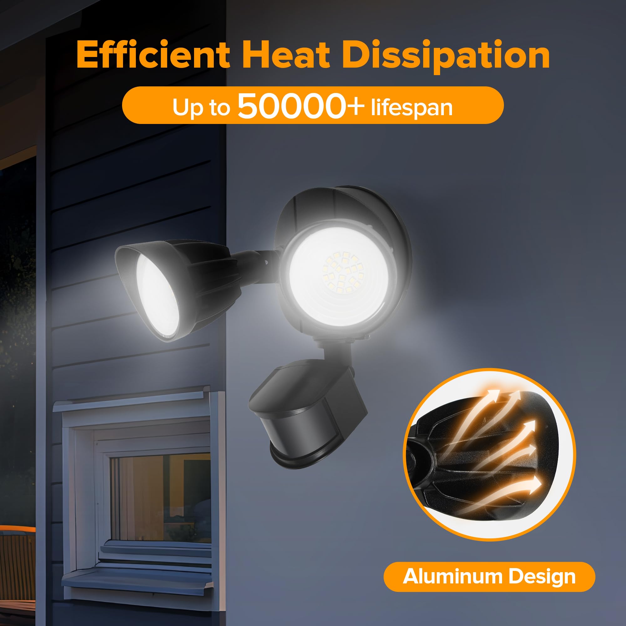 UME dusk-to-dawn mode with motion boost for energy-efficient nighttime lighting.