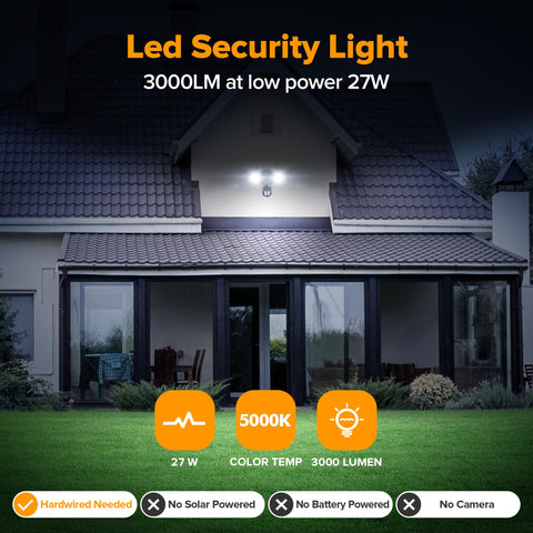 UME two-head motion sensor with 69 ft range for reliable outdoor detection.
