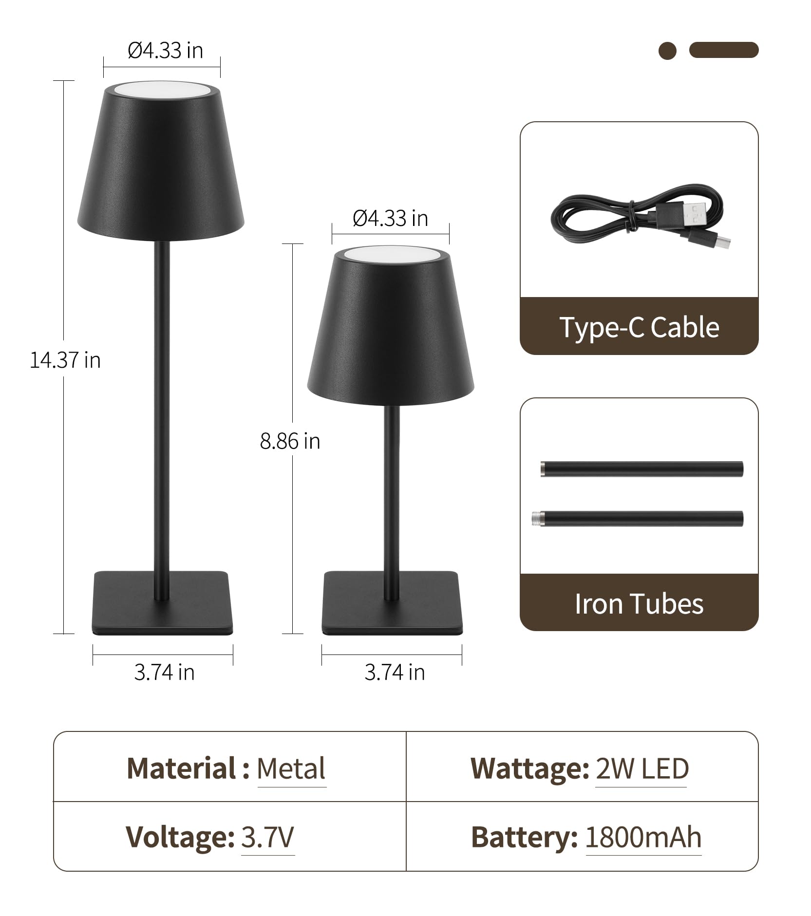 UME non-slip base keeps the lamp steady on glossy desk surfaces