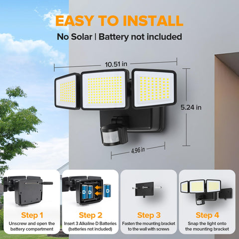 UME three modes offer flexible lighting: motion-activated, always-on, and low-brightness baseline.