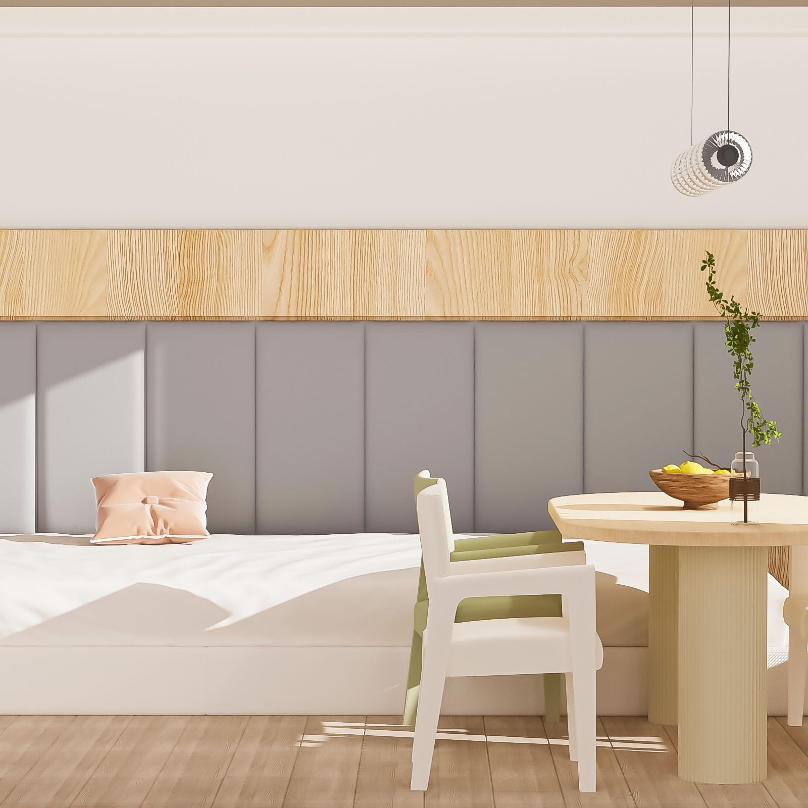 Kids-friendly Umedol panels create a cozy, decorative play space.