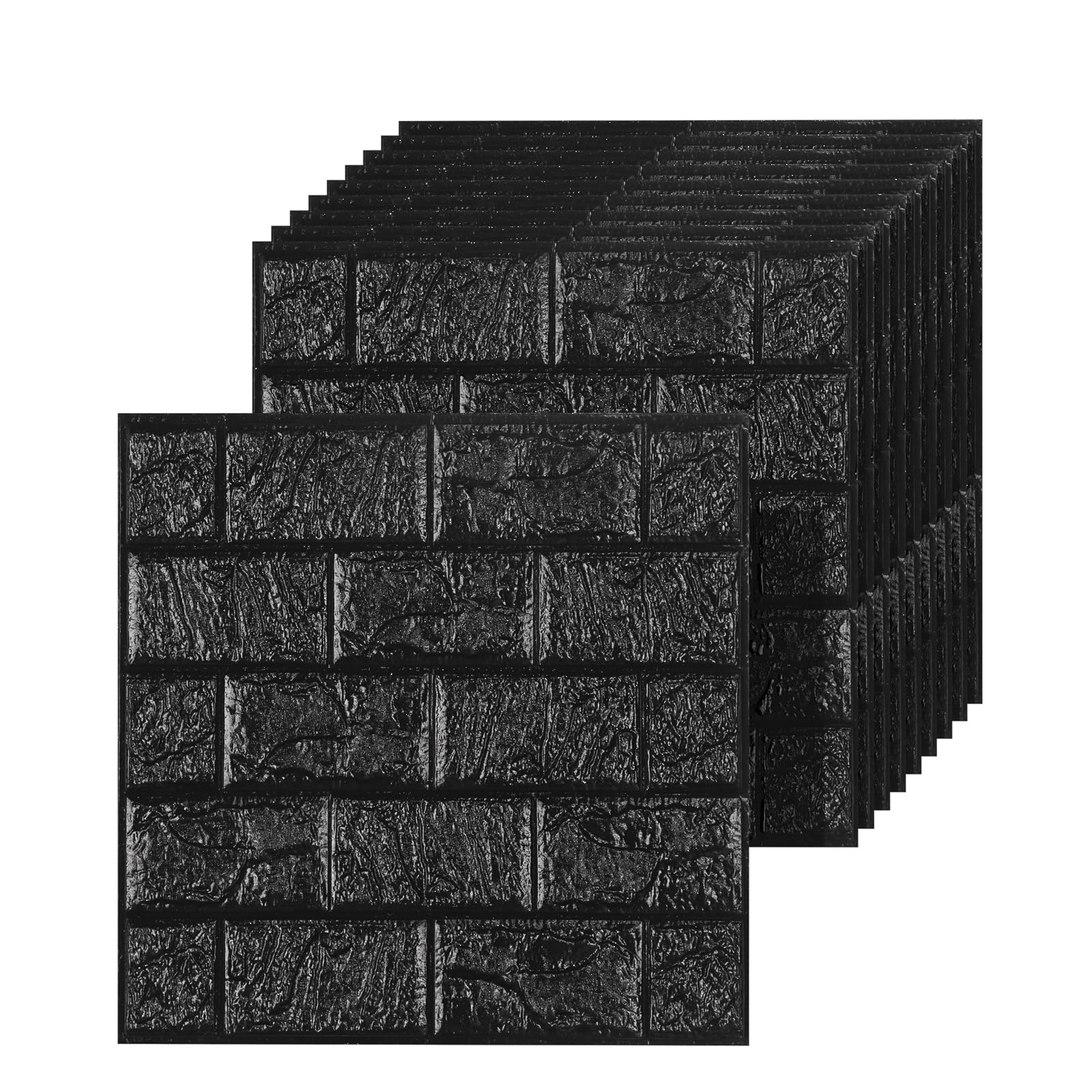 Umedol 3D wall panels with black brick texture close-up for quick room upgrade.
