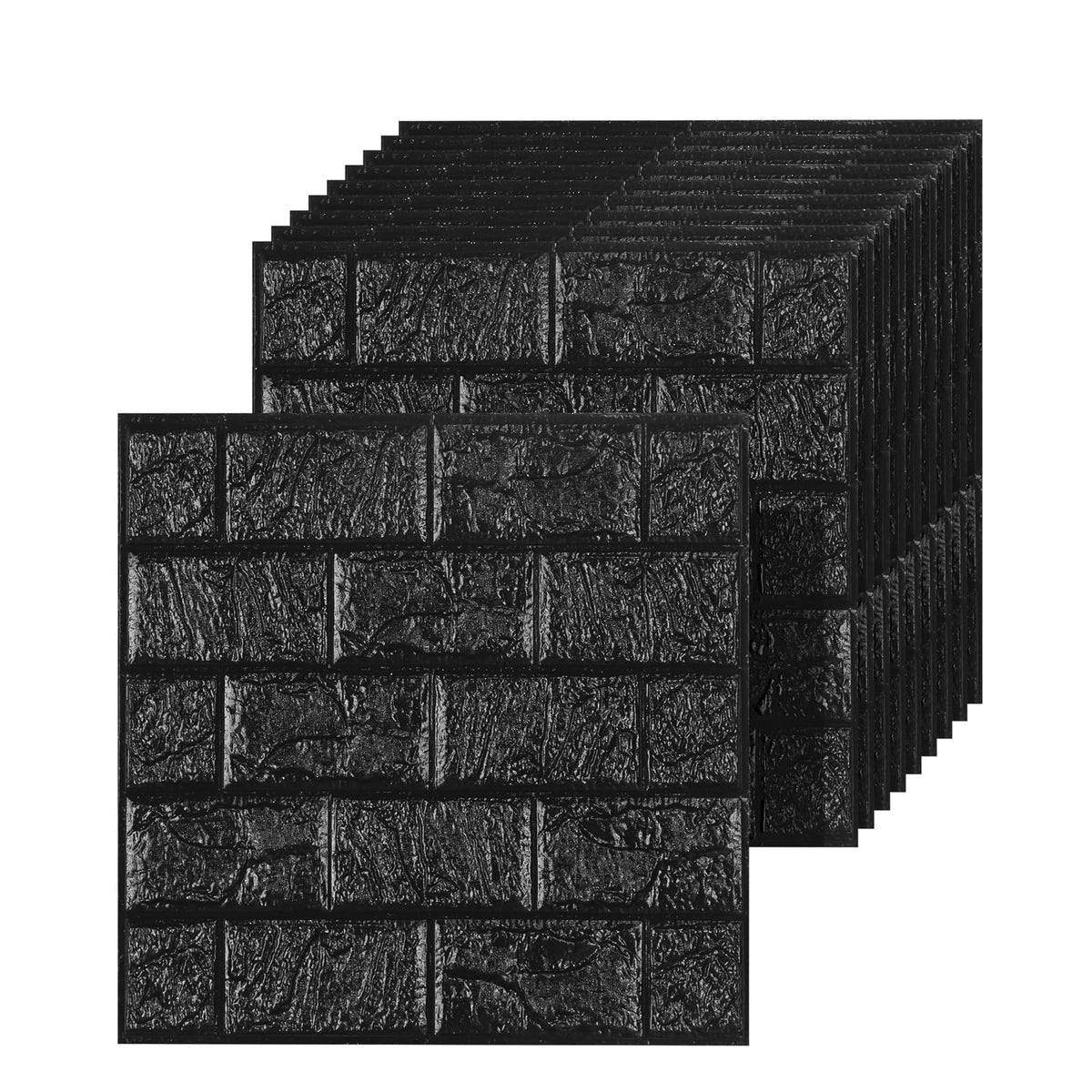 Umedol 3D wall panels with black brick texture close-up for quick room upgrade.
