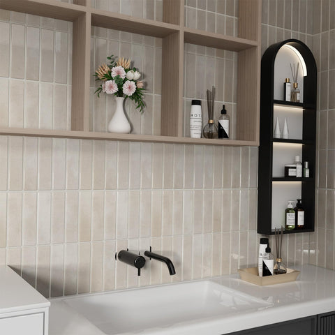 Umedol bathroom wall tile ready for moisture resistant decor near sink